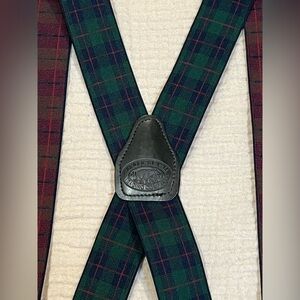 Duluth Trading Thin Side Clip Suspenders In A Reversible Tartan Plaid
